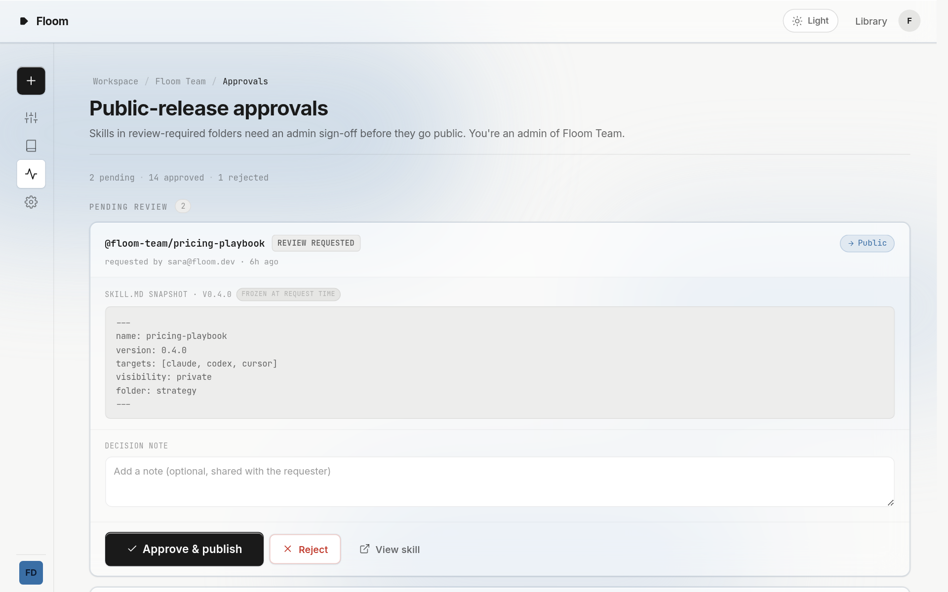 approvals preview