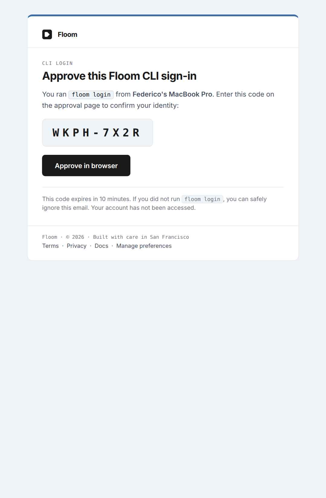CLI device code